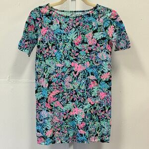 Lilly Pulitzer Mini Marlowe T-Shirt Dress Onyx Let's Get Wild Girls L (8-10)